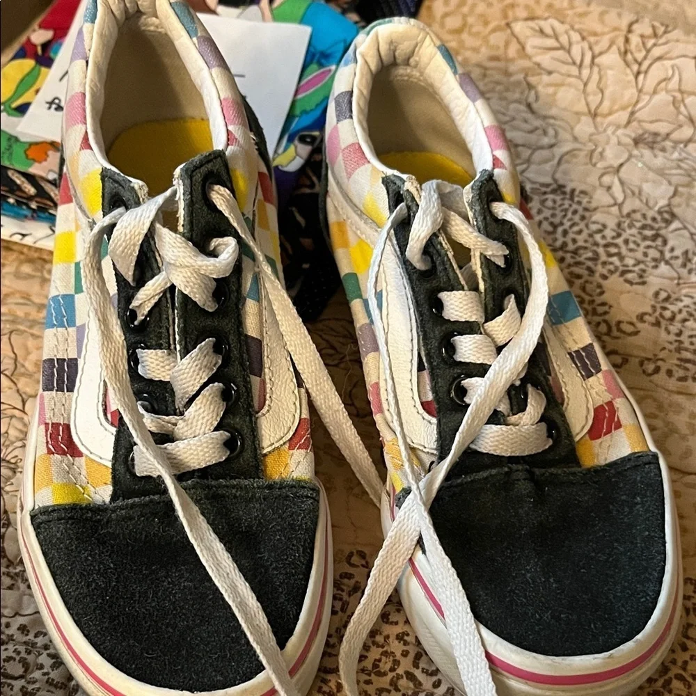 Vans off the Wall Kids Checkered Sneakers Size 13